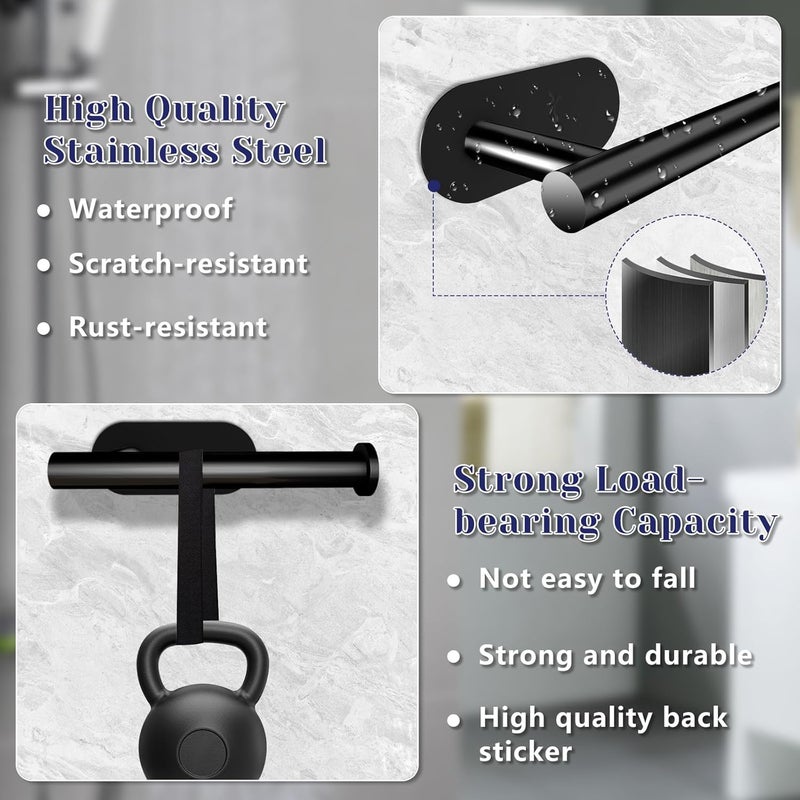 Jamestry Toilet Paper Holder, Stainless Steel & No Drilling Black Toilet Paper Holder Wall Mount, Waterproof Self Adhesive Toilet Paper Holders for Bathroom, Kitchen, Washroom - Image 5